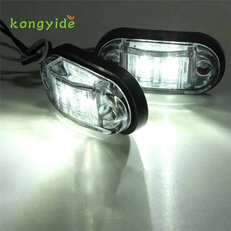 

AUTO 2x12 v / 24 v white Tow Truck Side Marker Light LED Submersible Lamp HID ERROR FREE Car Side Wedge Light car styling OC 12