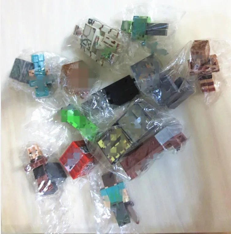 

Big Steve diamond Minecraft Toys 9 styles Stone Bed Box Model PVC action figures armor stone model block toy collectible plush