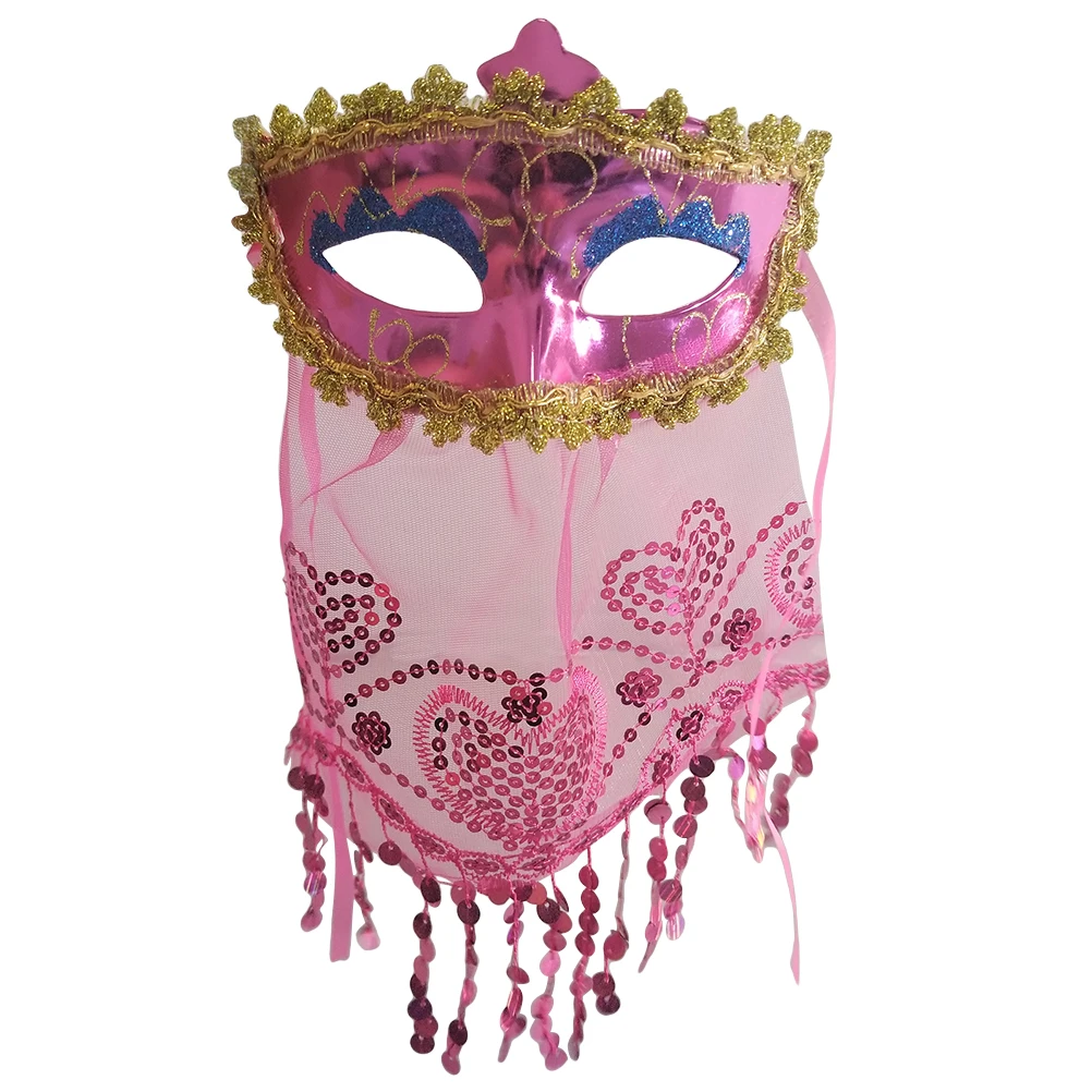 

Mysterious Veil Cosplay Mask Halloween Masquerade Venice Belly Dance Veil Mask For Carnival Dance Party