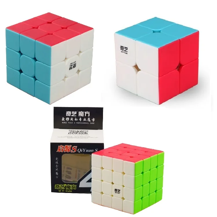 

QIYI Professional 2x2 3x3 4x4 3pcs/Set Speed Magic Cube Puzzle Toys Fidget Cube NO Sticker For Children Adult Education Toy