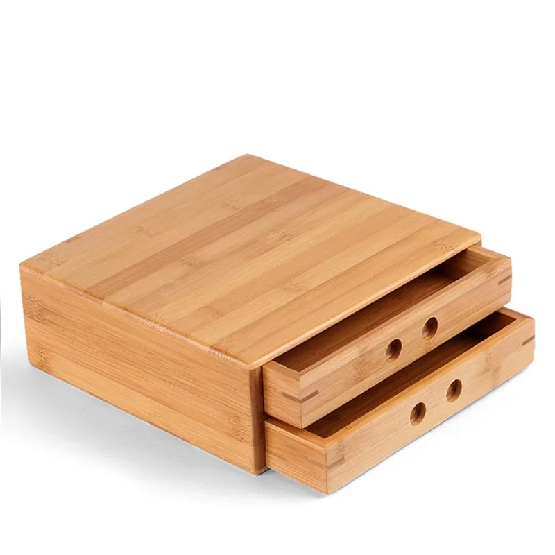 Креативная коробка для хранения из натурального бамбука, пуэр, ящик для торта, пуэр, держатель, полка, лоток, тарелка, разделитель, для чая, аксессуары, канистра, Декор - Цвет: D