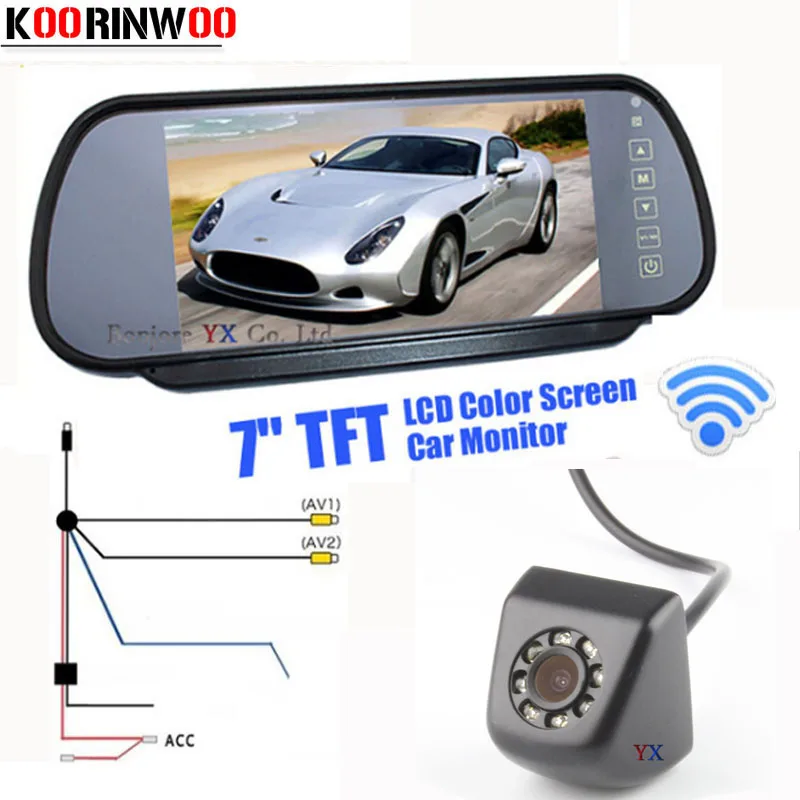 

Genuine Koorinwoo Wireless CCD 7 LCD-TFT Car Rear View Monitor 800*480 Lights Night Vision LED Backup Reverse Parking Car Camera