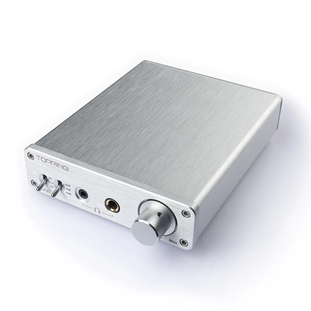 

New Topping A30 Mini Amplifier TPA6120 110V/220V Stereo Audio HiFi Music Digital Power amp 3.5mm&6.35mm Headphone Output Silver