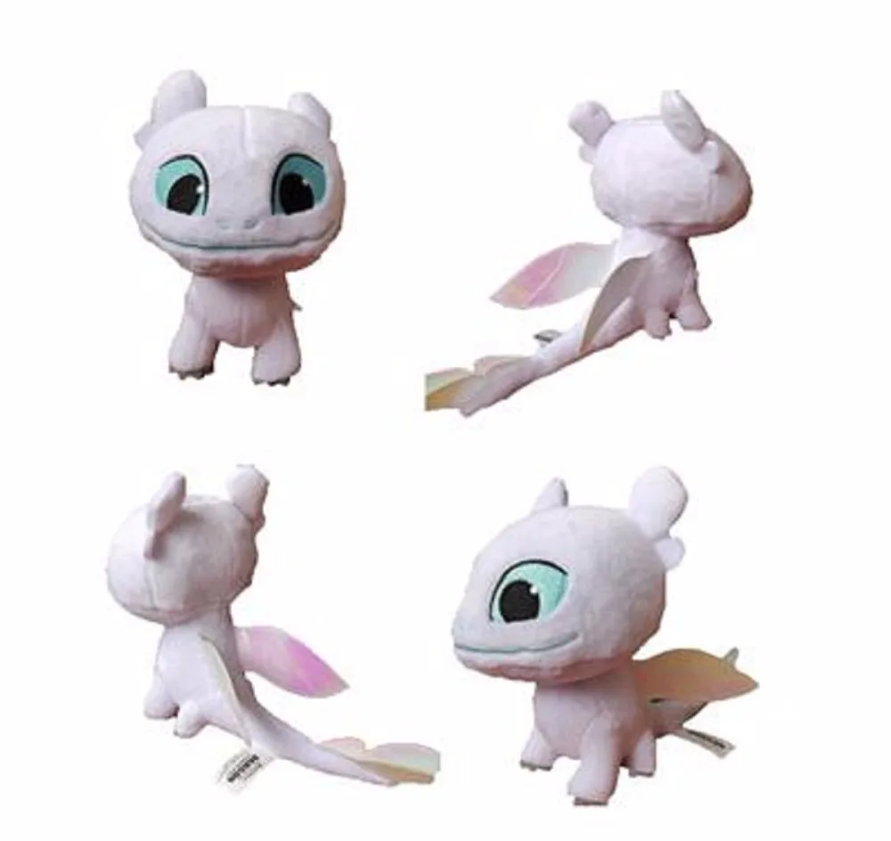 

2019 18cm White Toothless How to Train Your Dragon 3 Plush Toy Night Fury Soft White Dragon Stuffed Animal Doll Toys Light Fury