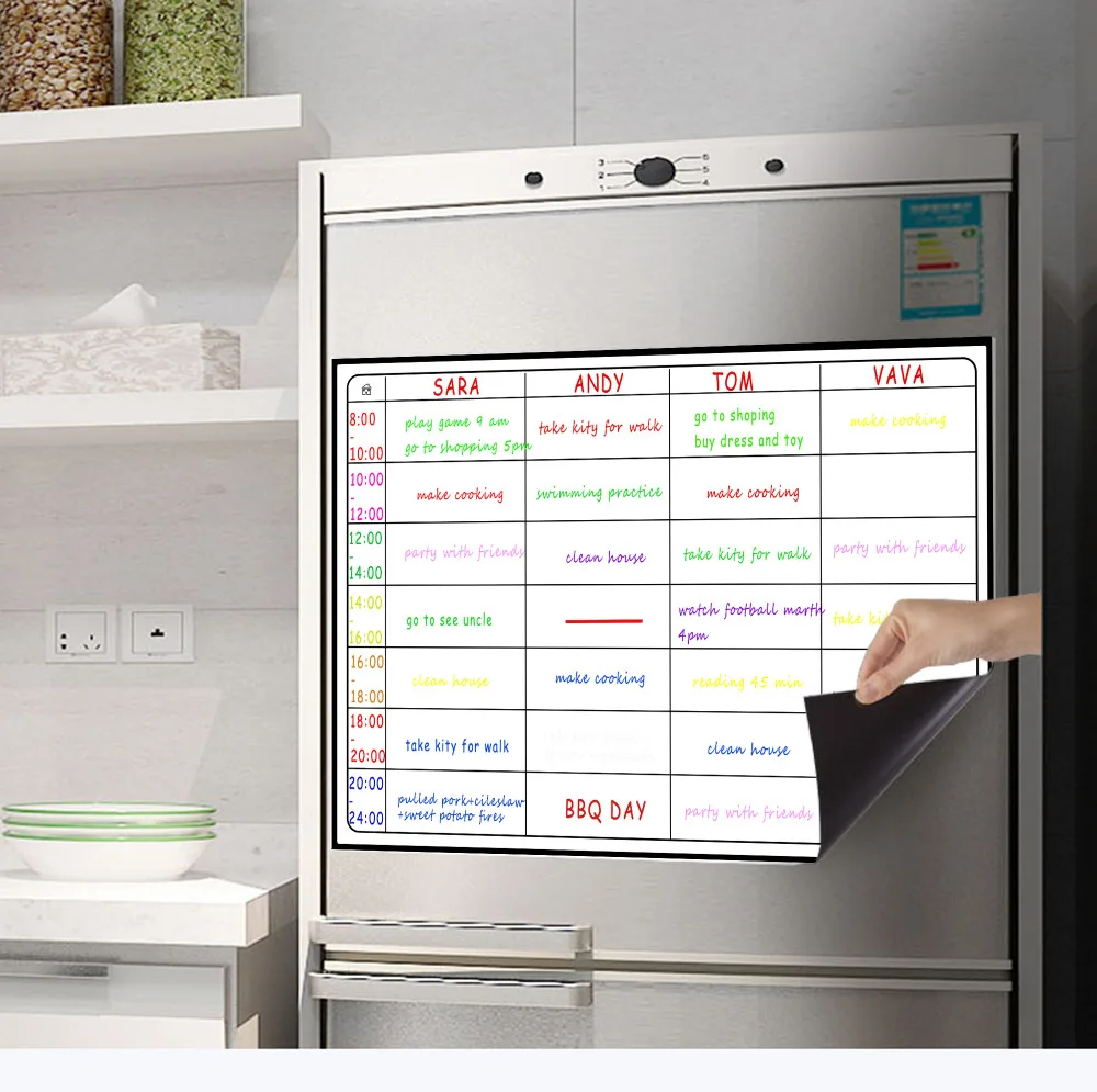 Школьные белые доски планировщик Магнитная письменная доска Chore ежедневно еженедельно ежемесячно планирования наклейки для холодильника