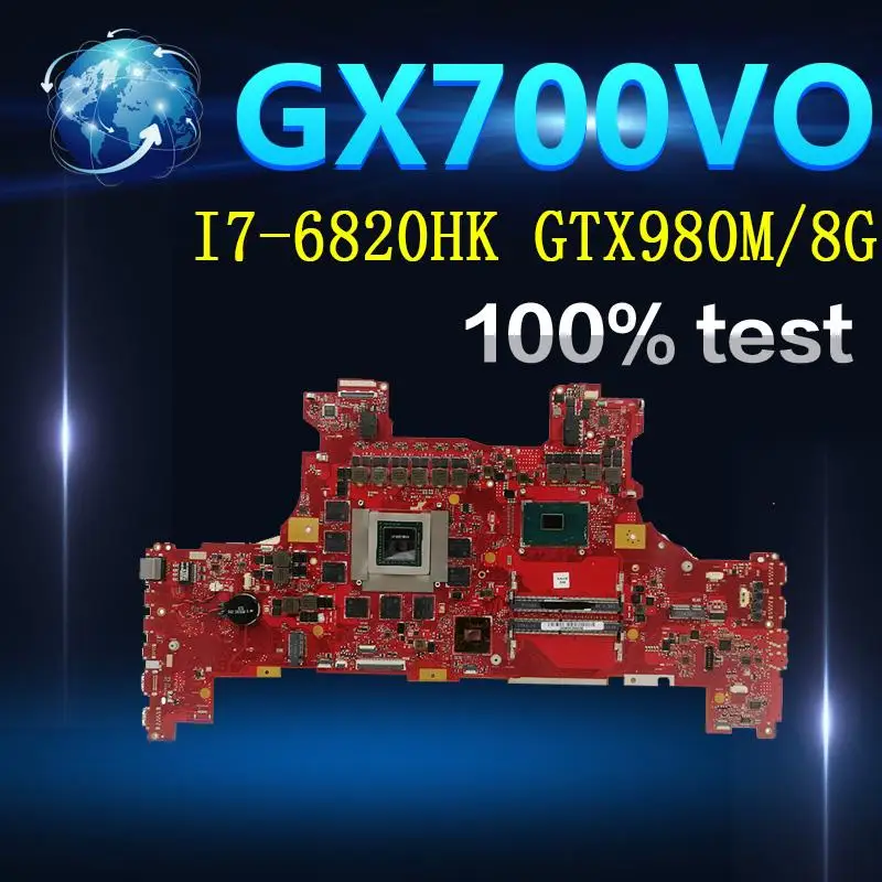 Best Amazoon GX700VO Motherboard with I7 6820HK GTX980M 8GFor ASUS ROG GX700VO GX700V GX700 Laptop Mainboard Motherboard test 100%OK