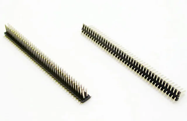 2pcs Pitch 1.27mm 100 Pin 2x50Pin SMT SMD Double Row Male Breakable Pin Header Connector Strip for Arduino Black copper 2 54mm smd double row 5pin headers black silver 10 pcs