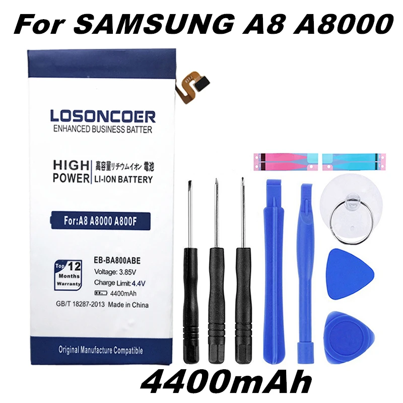 LOSONCOER 4400 мАч EB-BA800ABE батарея для samsung GALAXY A8 A8000 батарея A800F A800S A800YZ подарок инструменты в батарее