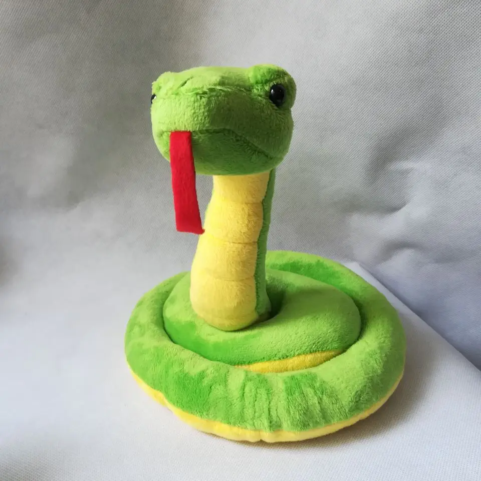 about 24x20cm cartoon green snake plush toy soft doll kid's toy birthday gift h2489