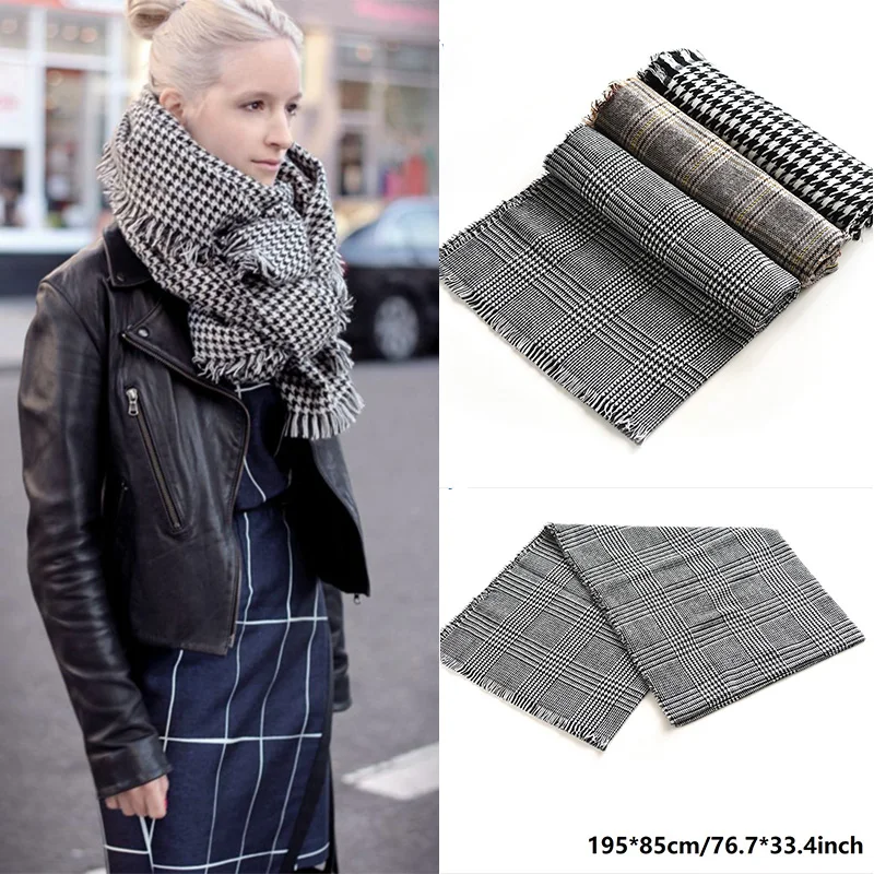 

M MISM 76.7inch Winter Scarf for Women Cashmere Korean Style Lady Thick Warm Plaid Echarpe Hiver Dropshipping