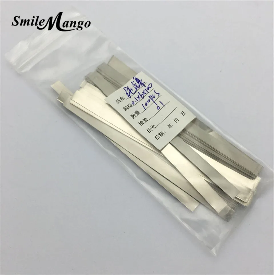 

0.1mm x 6mm x 100mm 100pcs Pure Nickel Plate Strap Strip Sheets 99.96% for battery spot welding machine Welder Equipment
