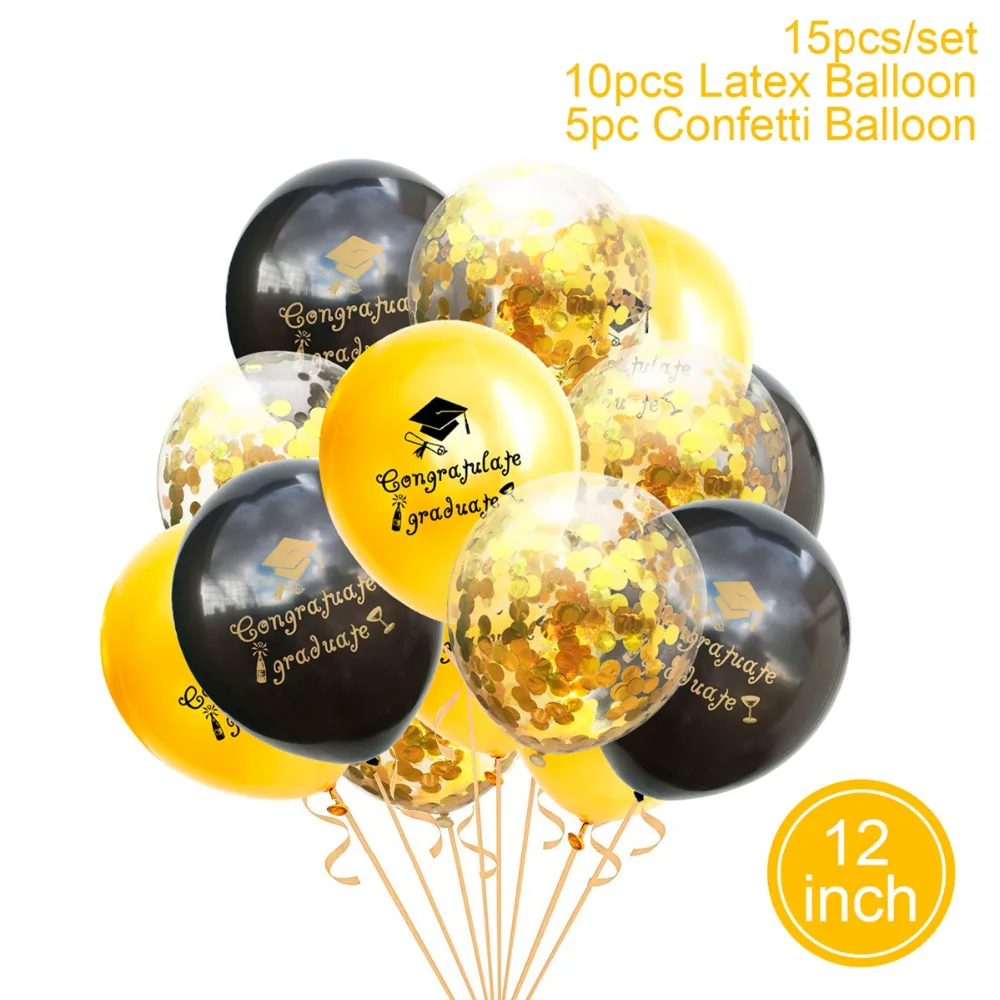  12 Inch 15 pcs Graduate Balloon Combination Graduation Party Decoration Graduation Balloons Invitat - 32990232682
