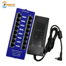 Настенное крепление 1000 Мбит/с 8 портовый Пассивный PoE мощность над Ethernet инжектор с 24 в 120 Вт адаптер переменного тока, CCTV набор аксессуаров для hikvision