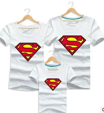

Family T shirts Superman Pattern Men Women Child Clothing Family Look Father Mother Daughter Son Summer Sport Shirts