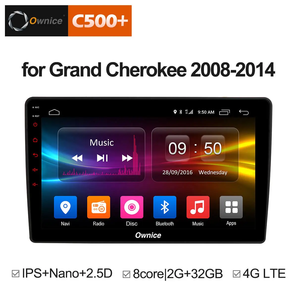 

Ownice C500+ G10 10.1" 1024*600 2.5D IPS Android 8.1 8 Core Car Stereo GPS Navigation Radio For Jeep Grand Cherokee 2008 - 2014