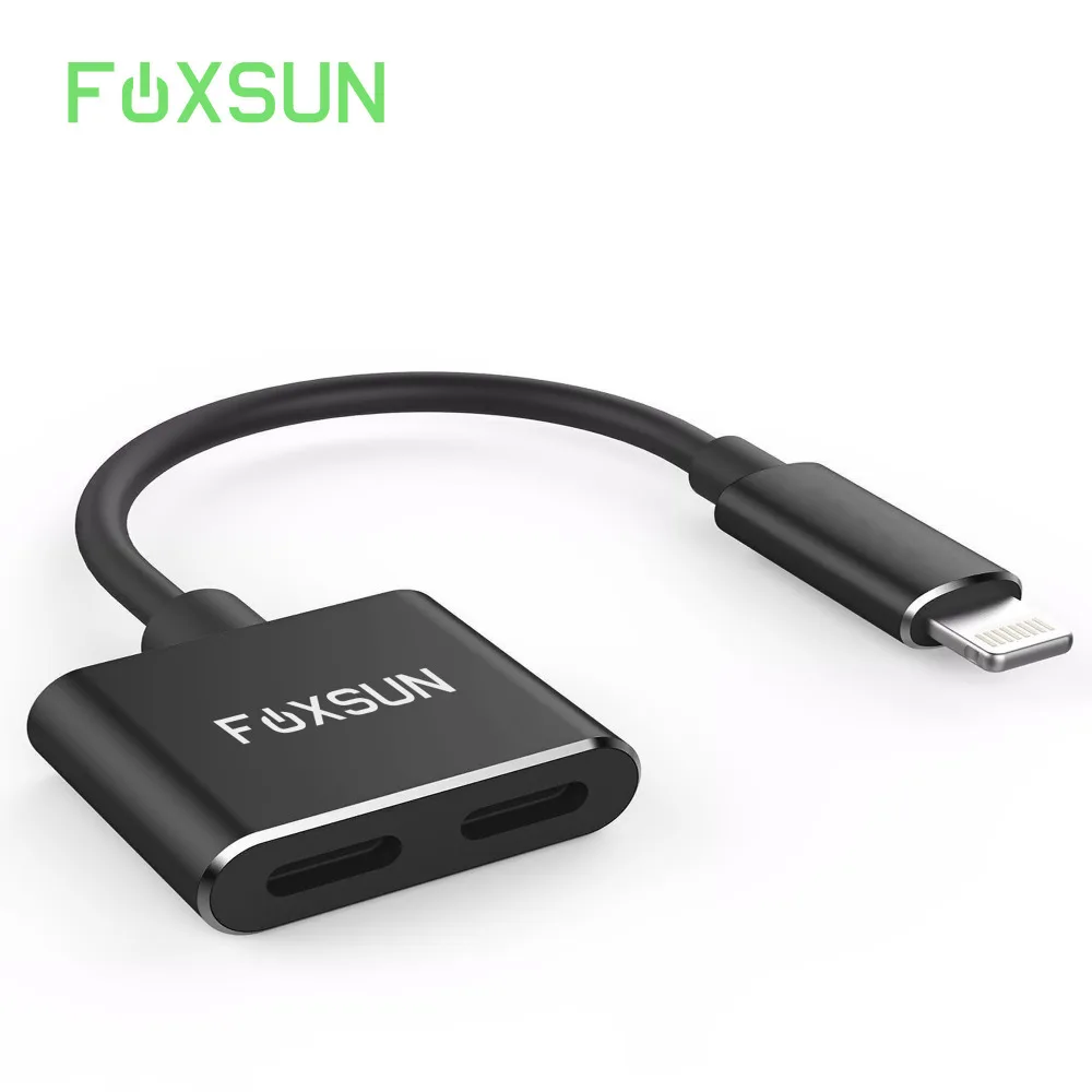 2 in 1 for Lightning Splitter Adapter for iPhone 7 8 X Double for lightning ports Headphone Audio Audio and Charge Adapter
