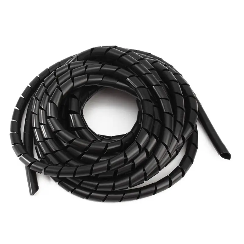 12mm Black spiral Wrapping Cable casing Cable Sleeves Winding pipe wrapping bandin Cable