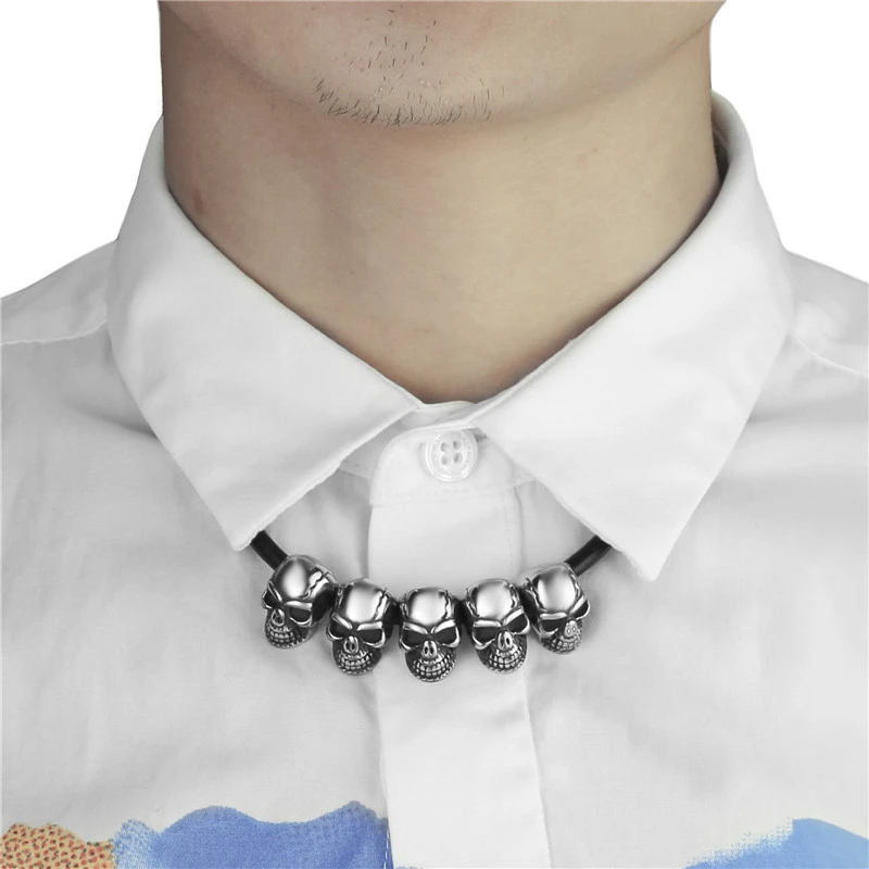 Модные DIY бусины череп Подвески Подходит для кожаных ожерелья подвески женщин