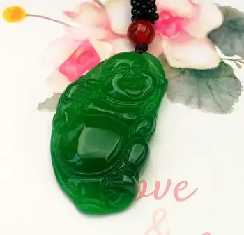 

Brazilian Agate Standing Buddha Green Maitreya Pendant Pendant cb31#