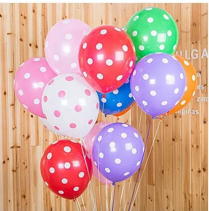 

100pcs/Lot Latex Balloons 12 Inch Polka Dot Wedding Decoration Supplies Minnie Mouse Party Supplies Balloons Multicolor