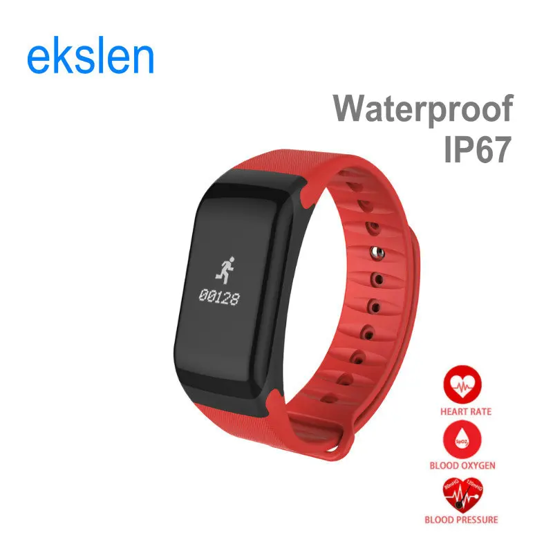 

ekslen F1 Oxygen Measure Smart Bracelet Blood Pressure Smartwatch Heart Rate Wristband Android IOS Smart Watch Sport Watch