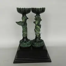 Hmoe Decoration Chinese Antique Imitation Bronze Dragon Phoenix Candler Classic Candleholder Family Figurines Craft
