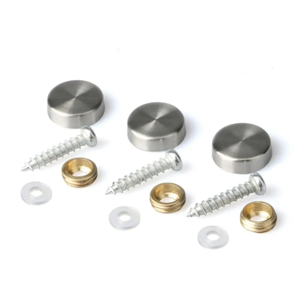 8pcs Stainless steel thickened decorative screw cap advertising mirror nail 16mm