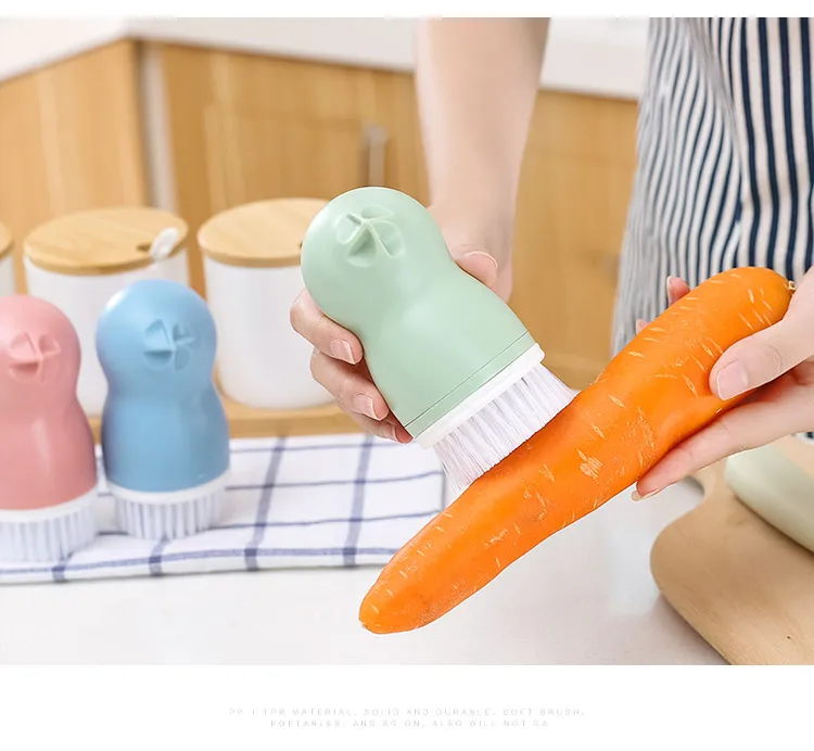 Кухня домашняя щетка для чистки овощей симпатичная форма случайный цвет силиконовые фрукты легкая Чистящая Щетка картофель для моркови, имбиря для чистки