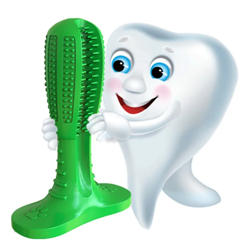 

Effective Dog Toothbrush Brushing Stick Cleaning Tooth Pets Green Oral Care Toothbrush For Dogs