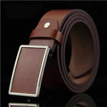 

PU Leather Mens Belts Buckle Fashion Belts For Men Business Male Brand Black Belts Luxury Smooth Alloy Buckle