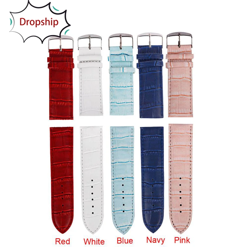 

strap for hours Perfect Gift 18mm High Quality Soft Sweatband Leather Strap Steel Watch Band Levert Dropship jan17