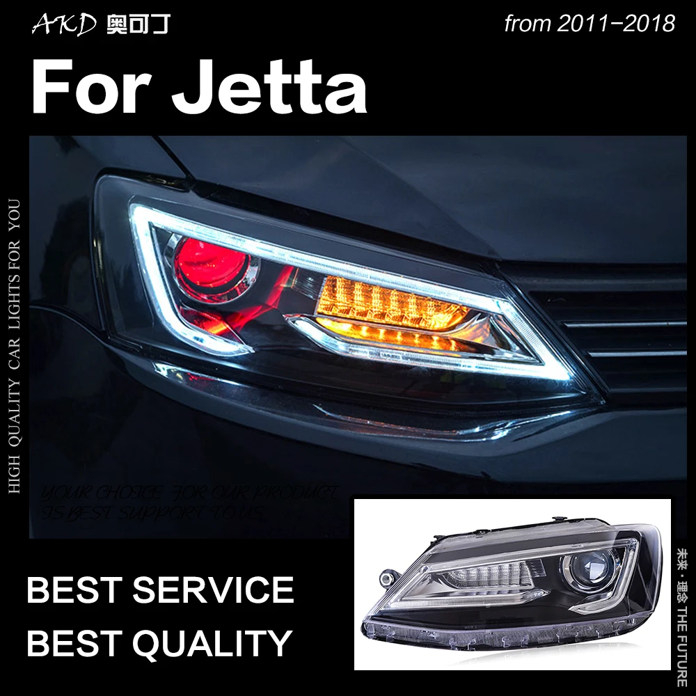 AKD автомобильный Стайлинг для VW Jetta фары 2011- Jetta mk6 mk7 светодиодный налобный фонарь A5 дизайн светодиодный Drl Hid Bi Xenon автомобильные аксессуары