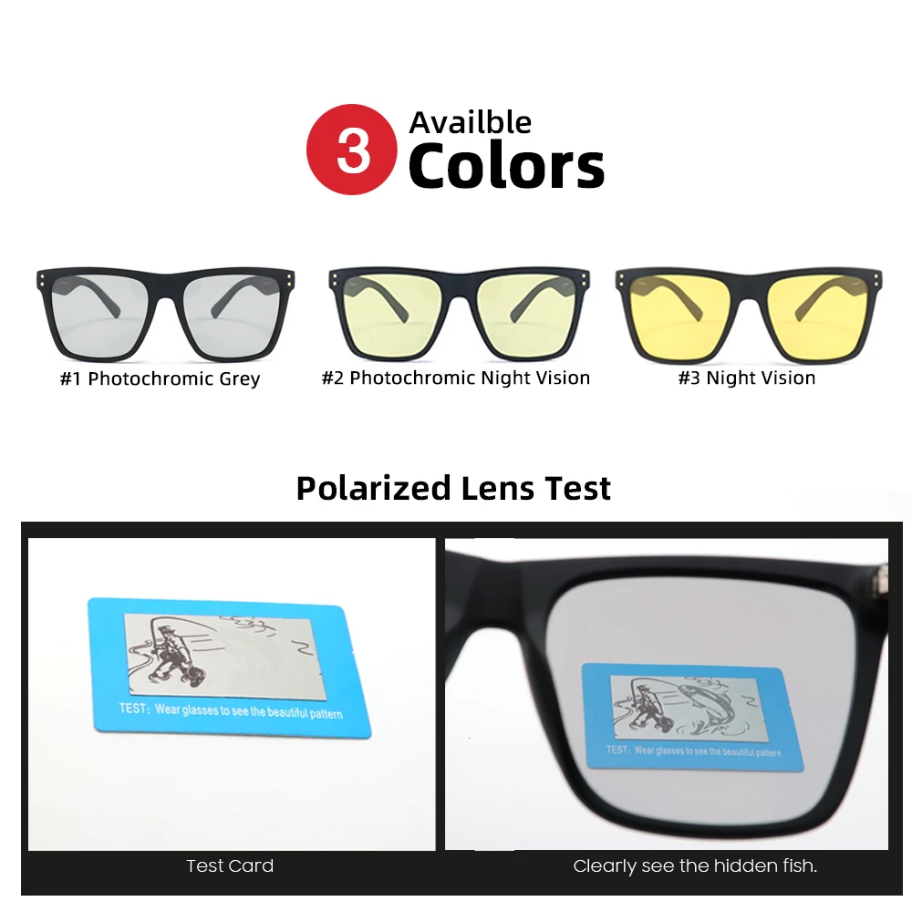 Цветные улучшенные фотохромные Мужские квадратные солнцезащитные очки для мужчин и женщин, поляризационные солнцезащитные очки TR90 светильник