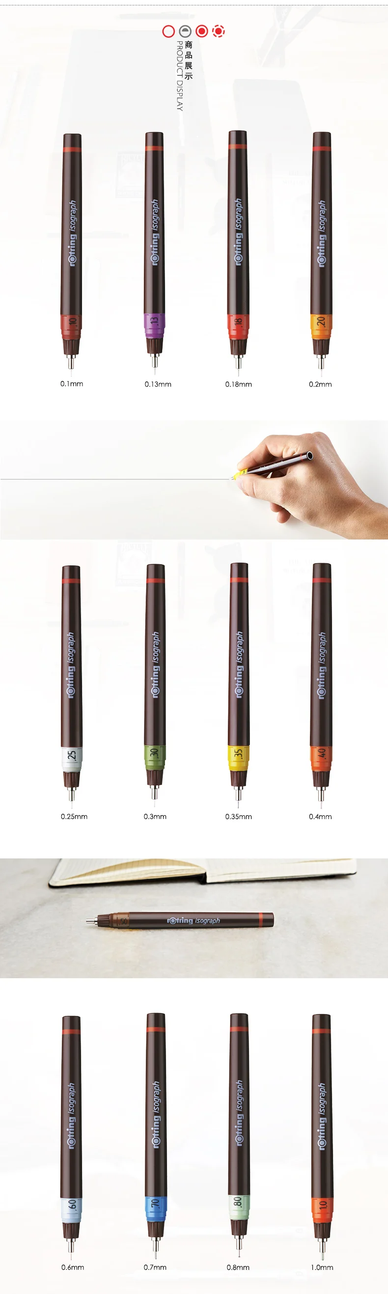 Оригинальная игольчатая ручка rotring 0,1 мм-1,0 мм на выбор