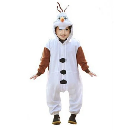 Olaf Romper Anime Animal Onesie For Kids Baby Children Halloween Christmas Party Girl Boy Flannel Cosplay Costume Pajamas