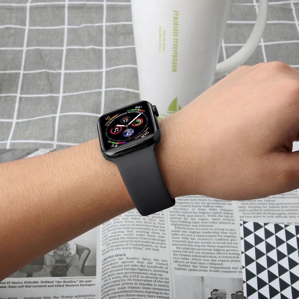 Ремешок для Apple Watch Band 42 мм 38 iWatch 4 band 44 40 силиконовый ремешок часов Браслет watch 3 2 1