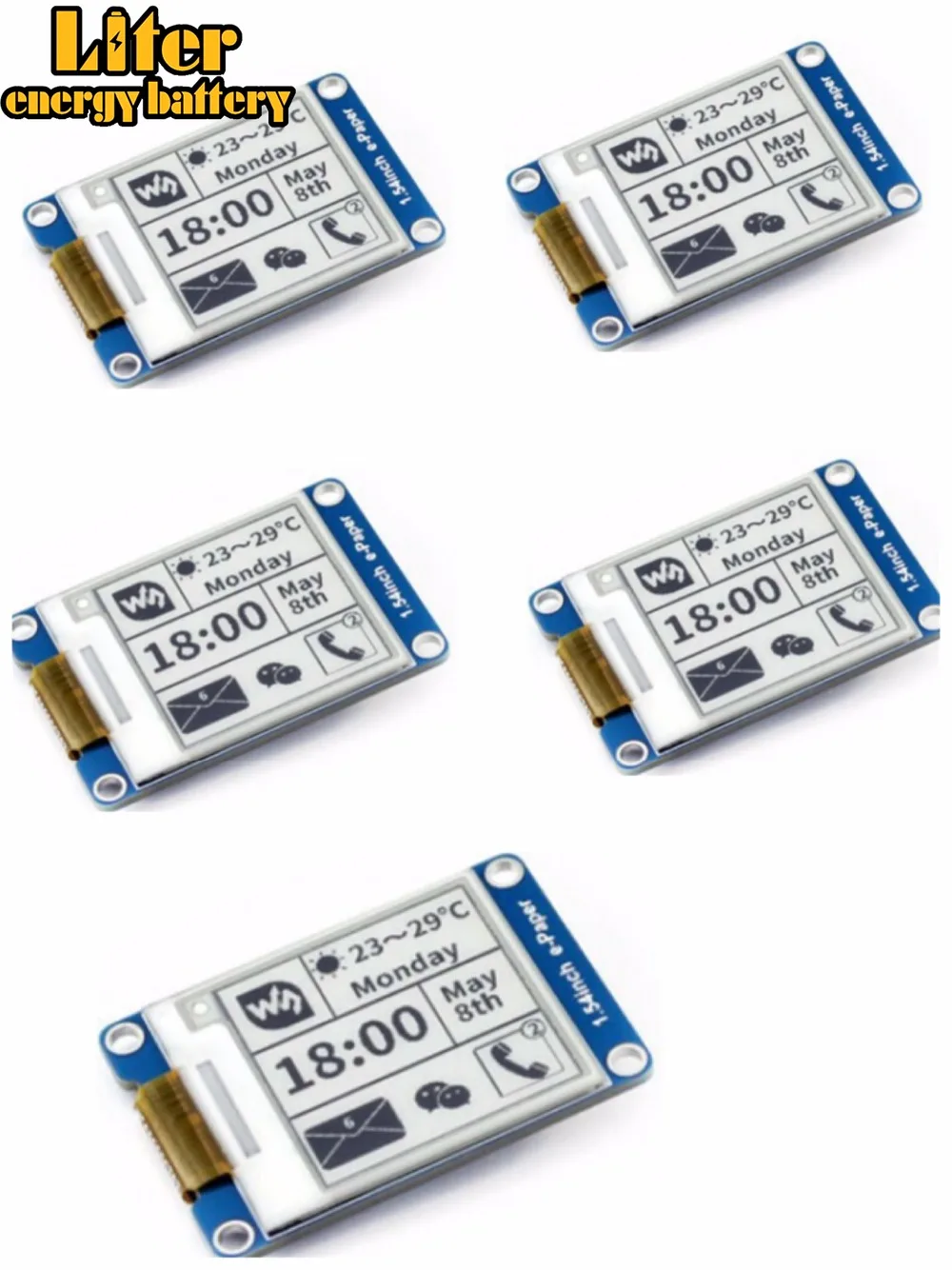 

5 pcs/a lot 1.54''e-paper,200x200,1.54inch e-Paper Module , supports partial refresh,Two-color:black, white, SPI Interface