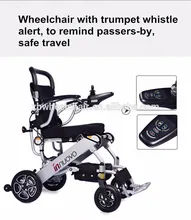 Lightweight portable travel aluminum alloy foldable electric wheelchair