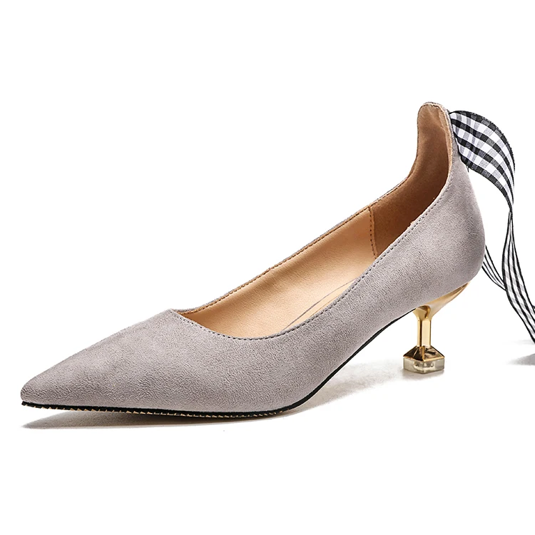 

Spring 2019 new fashion concise high heels pointed stiletto lace-up single shoes sexy comfortable womens shoes work shoes