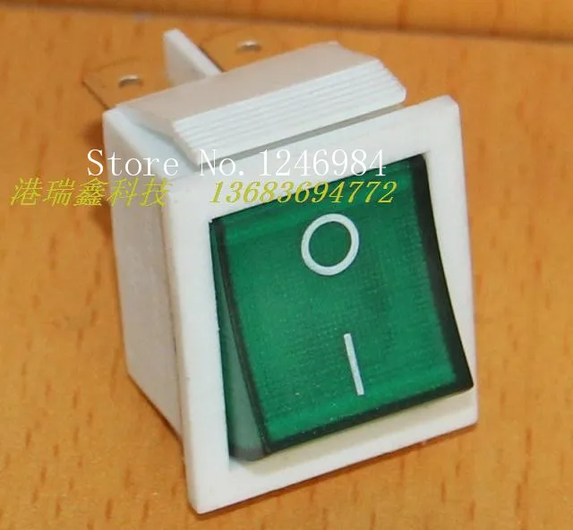 

[SA]Ningbo Grand Master Power Switch Rocker Switch Rocker white edge green lighted two tranches RK1-01WG/WR/BR 4P/6P--100PCS/LOT