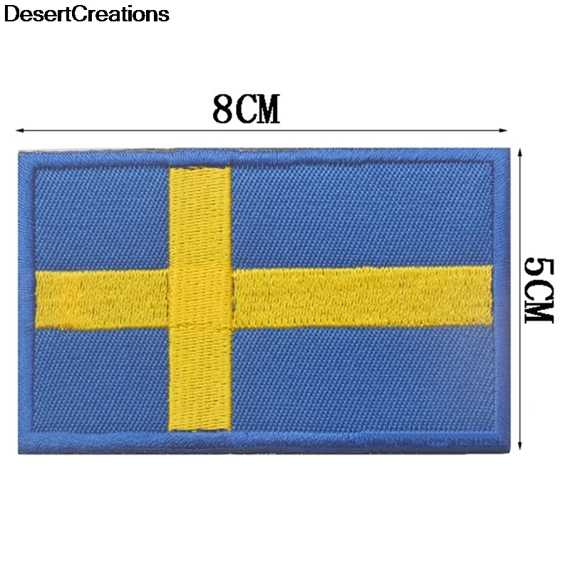 

2018 Fashion Sweden Finland Flag Patches Hook/Loop 8*5CM
