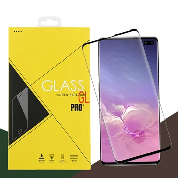 

50pcs Curved Full Cover Tempered Glass Screen Protector For Samsung Galaxy S20 Ultra S10 Lite Note 10 Plus 9 8 Yellow Package