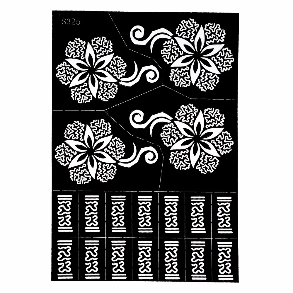 1 Piece Hollow Henna Tattoo Stencil for Women Waist Art Airbrush Painting Beauty Flower Henna Paste Drawing Tattoo Template S325