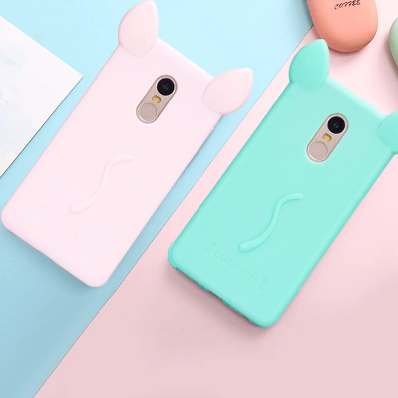 Для Xiaomi Redmi Note 4 Чехол Карамельный цвет прекрасный 3D кот мягкая телефон