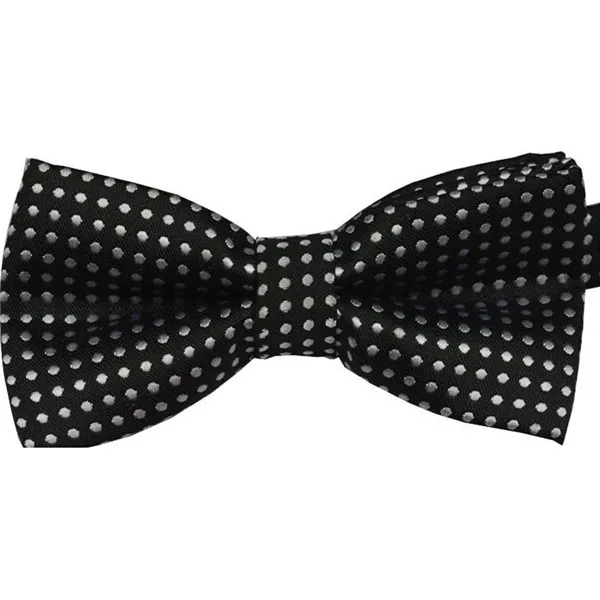 Милые модные шикарные для маленьких мальчиков ясельного возраста, Предварительно Связанные вечерние свадебный смокинг галстук-бабочка - Цвет: Black White Dot