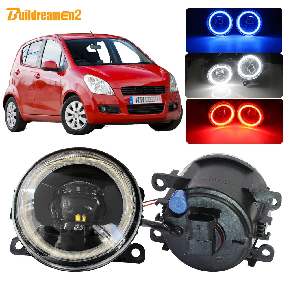 

Buildreamen2 For Suzuki Splash Hatchback Car H11 LED Fog Light Kit Angel Eye DRL 12V 2008 2009 2010 2011 2012 2013 2014 2015