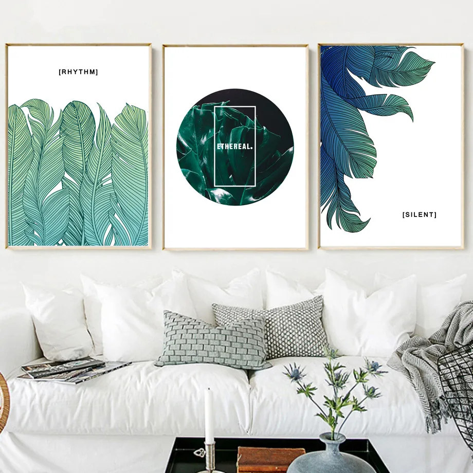 AFFLATUS-Green-Leaves-Nordic-Poster-Canvas-Painting-Wall-Art-Print-Canvas-Prints-Wall-Pictures-For-Living (1)