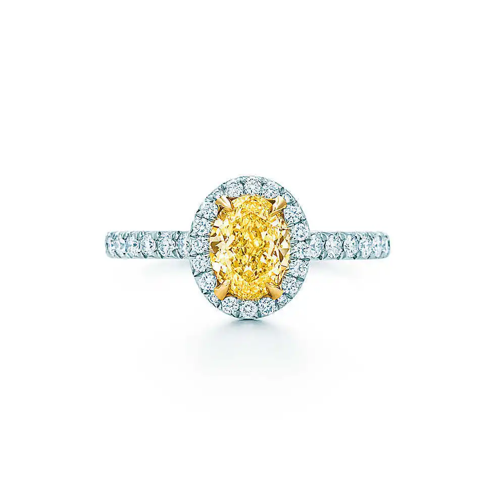 

1Ct 6*8mm Yellow Oval Cut Stone Diamond Ring 925 Sterling Silver Ring Fine Jewelry Valentine Gift