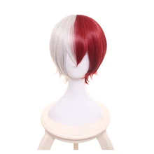 Boku no Hiro Akademia Todoroki Shouto short wig My Hero Academia Shoto Todoroki White And Red Cosplay Wig+Wig Cap Boku no Hiro Akademia Todoroki Shouto short wig My Hero Academia Shoto Todoroki White And Red Cosplay Wig+Wig Cap