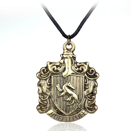 Знак школы Хогвартс ожерелье Гриффиндор Слизерин Ravenclaw значок с эмблемой пуффендуй булавка Макси массивное ожерелье фанатов сувенир подарки - Окраска металла: bronze